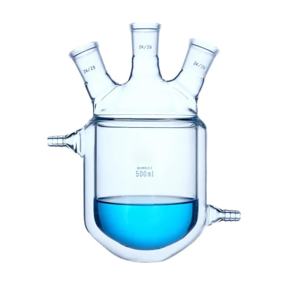Equipos y suministros de laboratorio 1 matraz de reacción con camisa vidrio 50 ml, 100, 150, 250, 500 y 1000