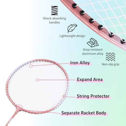 Image of Badminton Racquets Set Lightweight Badminton Rackets Kit Professional Separate Badminton Rackets for Beginners Student Training