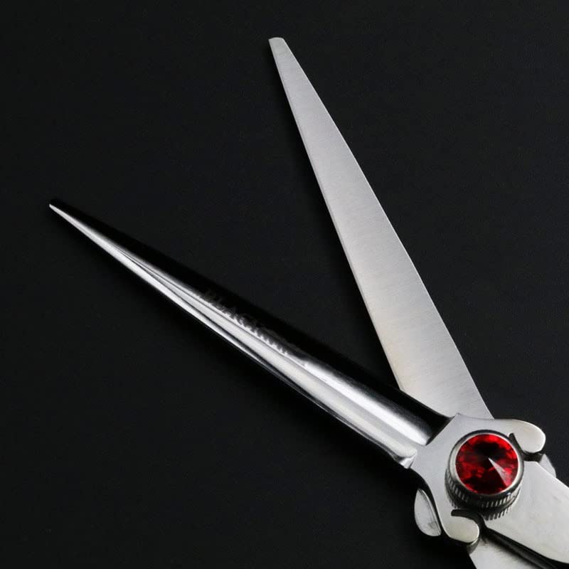 Hair Cutting Shears, 6 Inch Professional Hairdressing Scissors Set Cutting And Thinning Barber Shears Dragon Handle Ruby Style (Color : Set)
