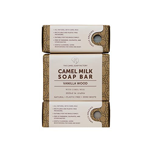 The Camel Soap Factory Natural -Arabian Milled -3 x Vanilla Wood