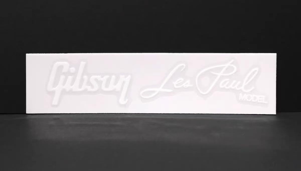 2PCS Suitable For Gibson Les Paul Logo Stickers - DIY Electric Guitar Water Transfer Stickers - Removable Film - White