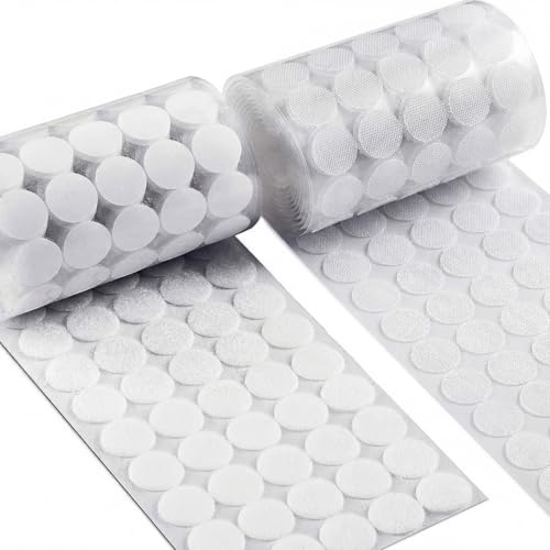 Image of Self Adhesive Dots, 0.59 inch Hook and Loop Circles, 1000 Pcs Round Fasteners with Strong Adhesive Backing, Waterproof Nylon for Classroom, Office & Home (Translucent)