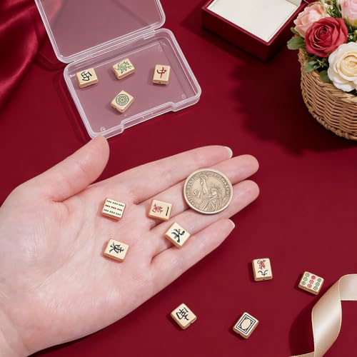 Perles de charme Mahjong en alliage émaillé or mat pour bijoux de prestige - 4