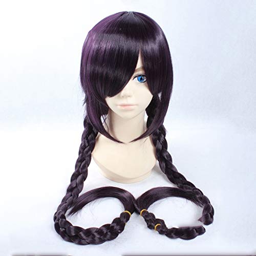 SKYXDDanganronpa Dangan-ronpa Toko Fukawa Cosplay Wigs Long Purple Double Braided Wig Halloween Partyanime Costume Wig Perucas KUKS325E