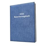 2026 ADINA Dickes Reservierungsbuch A4 2 Seiten pro Tag blau-metallic