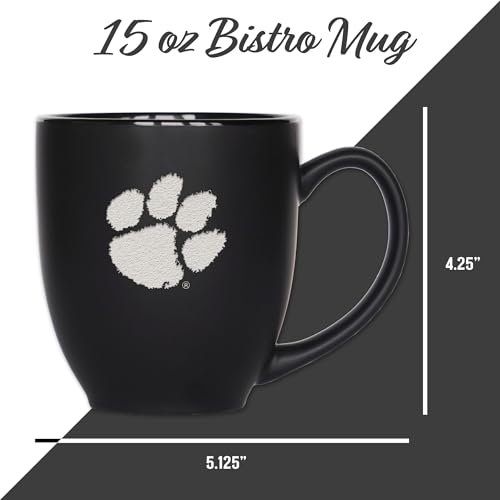 Image of Rico Industries NCAA Primary 15-Oz Personalized Matte Black Bistro Mug - for Hot or Cold Drinks