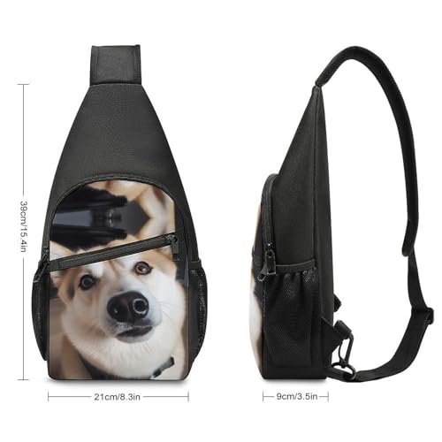 Bolso cruzado para pecho estilo casual con diseño de perro miniatura 2