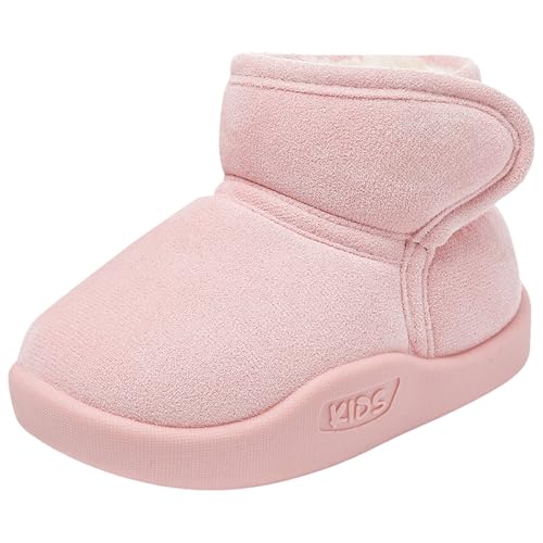 IWIHMIV Girl Winter Shoes Thick Soft Sole Warm Cotton Shoes Non Slip Fashion Casual Comfortable Soft Flat Ankle Boot