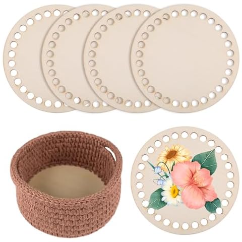 sdhiiolp Wooden Crochet Basket Base Set Cover