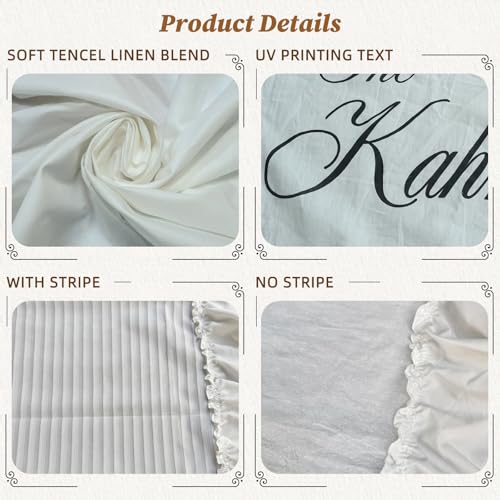 Image of Personalized Linen Bar Sign with Ruffled Edges Wedding Cocktail Menu Fabric Bar Menu Elegant Reception Decor Customized Table Runner for Engagement Party Decoration, Rustic Outdoor Garden Reception