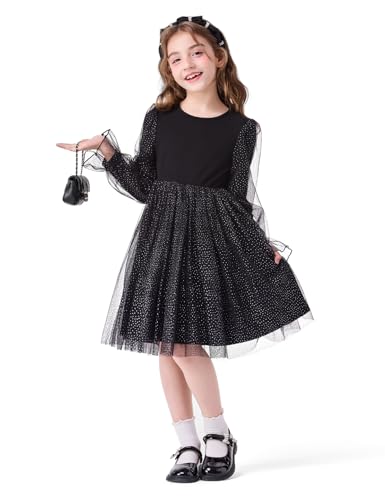 Toddler Girls Tutu Tulle Dress Little Girl Long Sleeves Christmas Sequin Dress