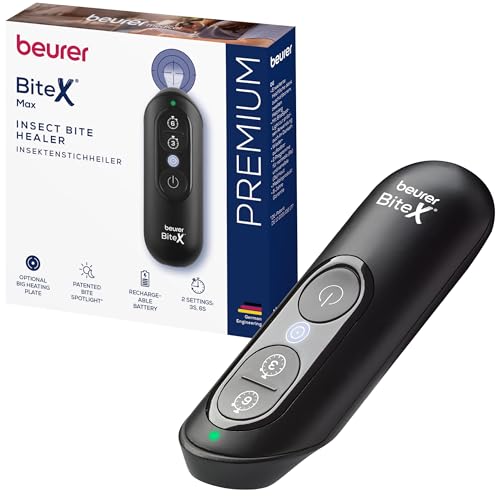 Beurer BiteX Max Deep Black Insektenstichheiler mit größerer Heizfläche, Mückenstich Hitzestift...