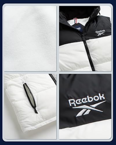 Image of Reebok Mens Winter Jacket - Warm Heavyweight Mens Winter Coat - Wind Water Resistant Insulated Quilted Puffer Jackets for Men