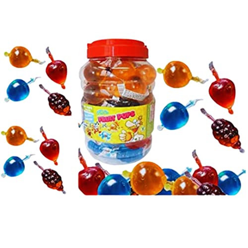 Hezvic Crazy Candy Factory Fruit Pops Tub 35ml each (44pcs) - Jelly Ice with Thank You Sticker Tik Tok Challenge Flavour Christmas Summer Birthday, 1300.0 gram