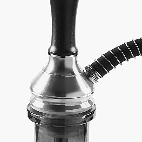 JYXZM Wasserhaarige Set mit Silikonschlauchschüsselzangen Alles Zubehör, Aluminium Shisha komplett Set 68cm Glas… – Bild 4