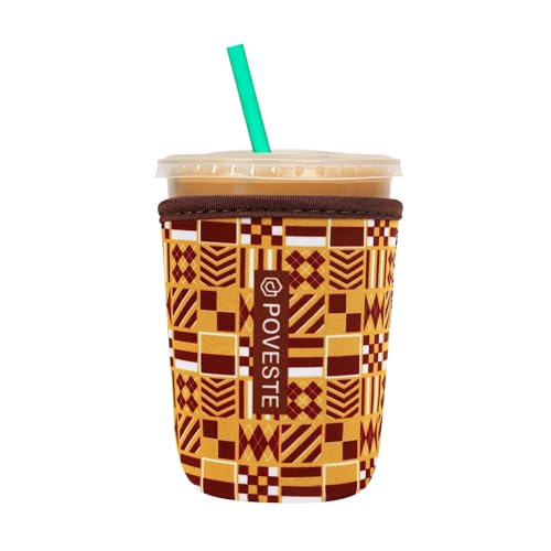 Reusable Neoprene Insulator Sleeve for Iced Coffee & Cold Soda, Coffee Sleeves for Iced & Hot Drinks, Cold Beverage Cooler Compatible with Starbucks, Dunkin (Team GFD, Small: 16-18oz)