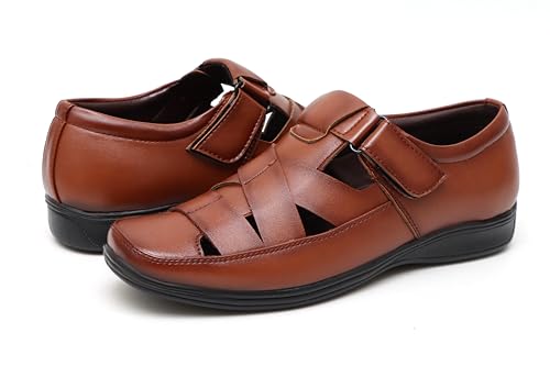 Image of BRUTE Faux Leather Sandals for Men | Fisherman Sandals | Closed Sandals