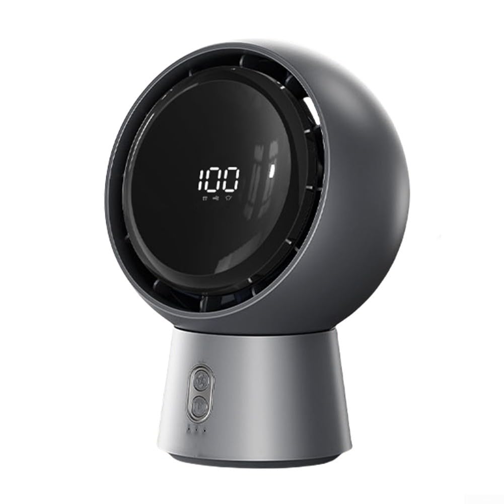 Mini ventilateur de bureau, ventilateur avec télécommande, batterie rechargeable USB, minuterie oscillante à 180 degrés, batterie 5000 mAh (gris)