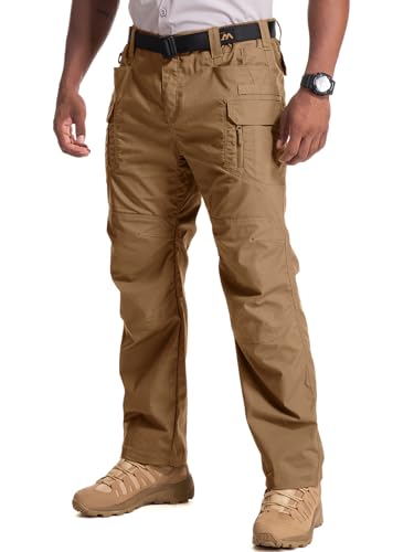 Jessie Kidden Men's Flex Stretch Tactical Pants, Water Resistant Ripstop Cargo Pants Lightweight BDU Outdoor Work Hiking