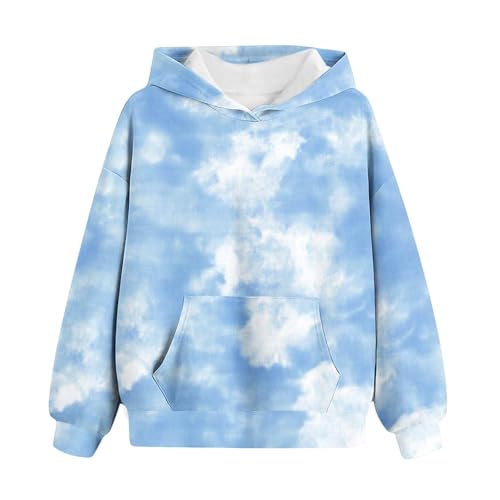 Little Girls Y2k Tie Dye Hoodies Pullover Sweatshirts Teens Oversized Crewneck Long Sleeve Tops Casual Fall Fashion Clothes