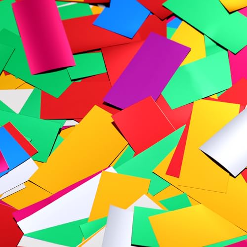Image of Sumind 1000 Grams Large Rainbow Metallic Confetti Multicolor Glitter Table Confetti Throwable Foil Party Decor for Wedding Birthday Gender Reveal Baby Shower Graduation Hanukkah Celebrations