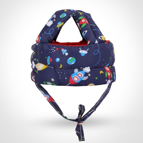 Image of Uonibaby X StarAndDaisy Baby Head Protector Cushion Plush Soft Toy Early Learning Toy Fall Protection Helmet Baby Head Protector Child Adjustable Shoulder Strap (Space Print)