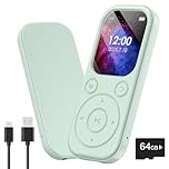 Olycism 64GB MP3 Player with Bluetooth MP3 Player 2.01 Inch with Ultra-HD Screen 300mAh Battery HiFi Sound Functions Including FM Radio Voice Recording E Books Image Viewing Ideal for Sport Green