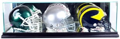 Perfect Cases TRPMH-B Triple Mini Football Helmet Display Case, Black
