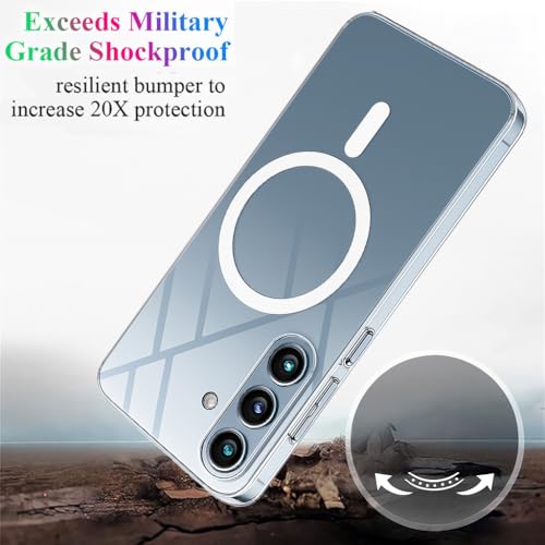 Image of SHINESTAR Shockproof Ultra-Hybrid Back Cover for Samsung Galaxy A35 5G | Crystal Clear Slim Transparent Case | Stylish Design | Compatible Only with Magnetic Accessories - Clear