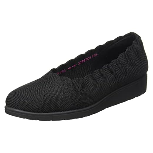 Skechers CLEO FLEX WEDGE SPELLBIND, Zapatillas para Mujer, Black Knit, 37 EU