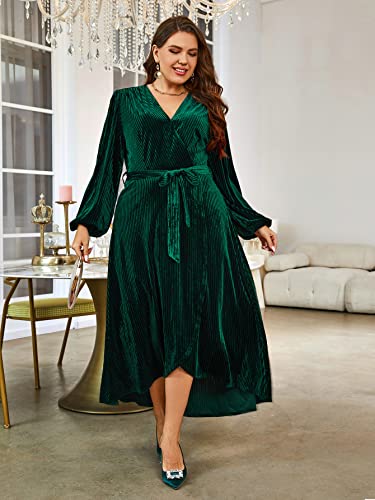 Image of BerryGo Women's Velvet V Neck Wrap Semi Formal Dress Cocktail Party Maxi Dress for Wedding Guest