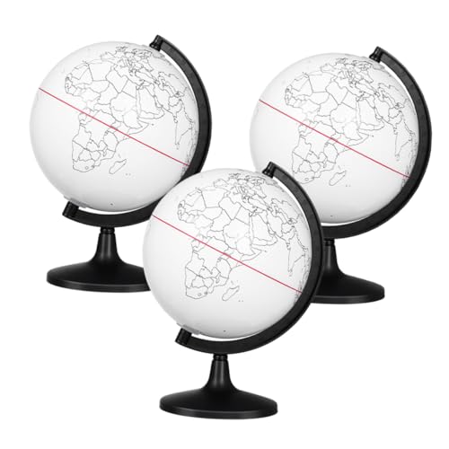 DIYEAH Diy Blank Coloring Globe Model 3pcs Unpainted Educational Decor for Boys and Girls