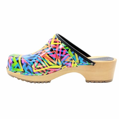 Image of Bjork Maja Wood Open Back Leather Clogs
