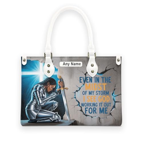 Personalized Queen Leather Bag, Gift for African American, Afro Black Girl, Mother's Day Gift, Church Bags for Women, Bible Bag, Purses For Moms, Black Women Warrior Bags pUjua53