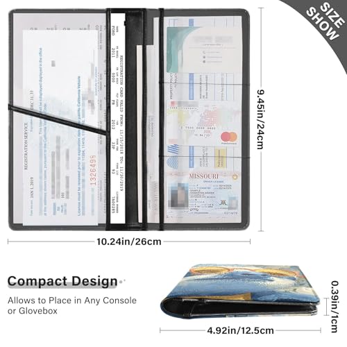Car Registration and Insurance Holders Sloth Dazzling Print, PU Leather for License Documents Cards3