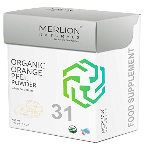Organic Orange Peel Powder by Merlion Naturals | Citrus aurantium | USDS NOP Certified 100% Organic