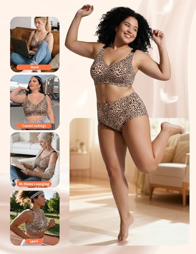 Image of PoseFree Jelly Bras for Women No Underwire, Supportive Wireless Comfort Bra, Full Coverage Back Smoothing Bra
