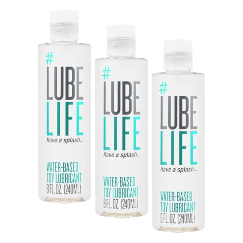 Image of LUBELIFE Water Based Lube - Toy-Safe Personal Lubricant for Men, Women & Couples, Travel Size, Non-Staining, Easy Clean-Up, 8 Fl Oz (Pack of 3)