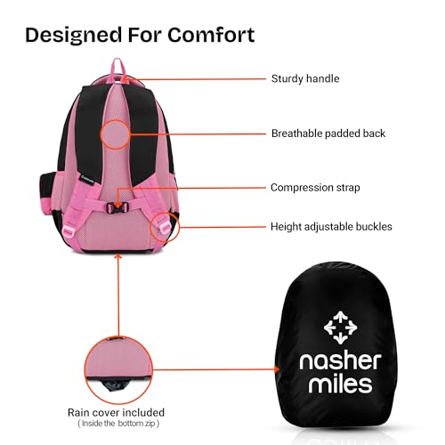 Image of Nasher Miles Polyester Backpack | Ideal for Preschool, Kindergarten, College, School, Office& Travel | Toddler, Girls, Boys, Men, Women
