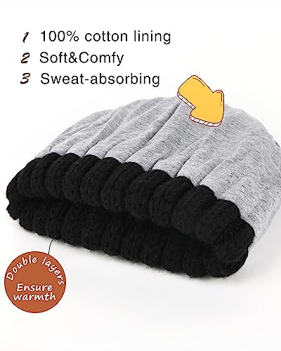 Camptrace Baby Winter Hat Toddler Beanie Baby Girls Boys Hat Warm Faux Fur Pom Kid Chunky Knitted Thick Snow Cap3