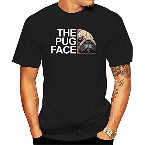 The Pug Face Dog Shirt Funny Pug T-Shirt Black for Men-Women Loose Plus Size? Tee Shirt M