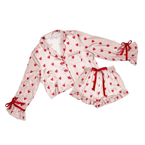 Image of Bella Sleep + Spa womens Pajamas for Women - 2-piece Ruffled Satin