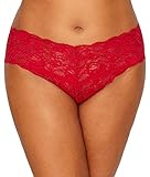 Cosabella Women's Plus Size Say Never Extended Cutie Low Rise Thong, Mystic Red, 2X
