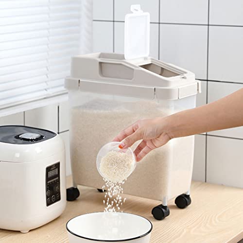 Aliments secs préservés dans ce bac scellé sur roues avec tasse - 4