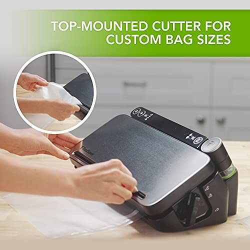 FoodSaver Multi-Use Food Preservation System | Food Vacuum Sealer Machine | with Handheld Sealer, 1 Roll, 4 Vacuum Sealer Bags & 4 Zipper Bags | Silver with Black Accents [VS3190]