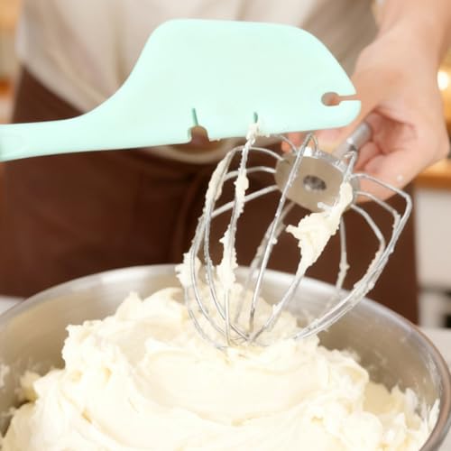 12-Inch Silicone Spatula Mixer Beater Scraper Compatible with KitchenAid Stand Mixer Attachments,Works on Flat Beaters, Whisks, Dough Hooks (Black)