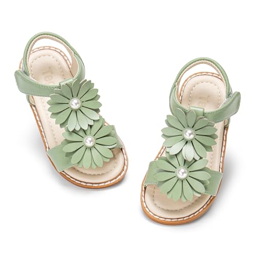Image of Girls Dress Sandals Comfy Hook and Loop Summer Shoes for Toddlers