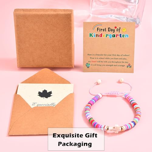 Image of Leyung First Day of Kindergarten Bracelet for Boys, Cross Anxiety Bracelet, Back to School Stuff, First Day of Kindergarten Gifts for Girls Daughter Granddaughter Niece