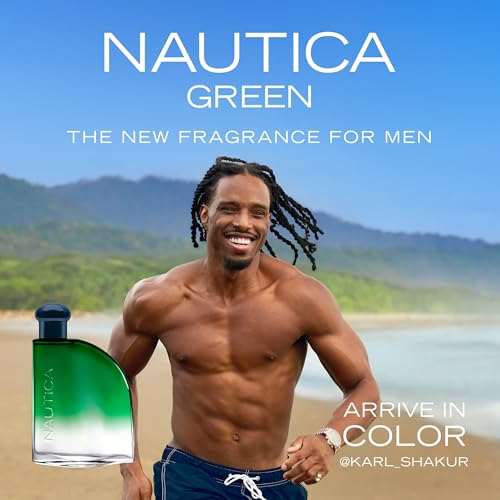 Image of Nautica Color Green Eau de Toilette for Men, Woody Fougere Fragrance, Notes of Ginger, Geranium and Vetiver, 1.6oz