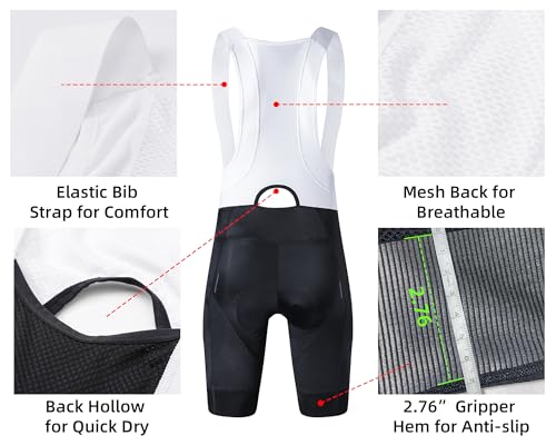 Image of Cycling Bib Shorts for Men - Road Bike Bicycle Breathable Padded Riding Tights